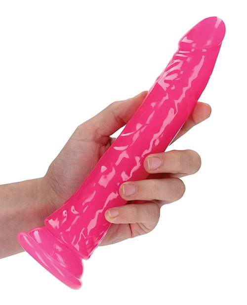 Shots RealRock 9" Slim Dildo Glow in the Dark - Neon Pink | Shop Lowest Prices at fonlove.shop