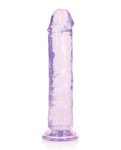 Shots RealRock Crystal Clear 8" Straight Dildo w/Suction Cup - Purple | Shop Lowest Prices at fonlove.shop