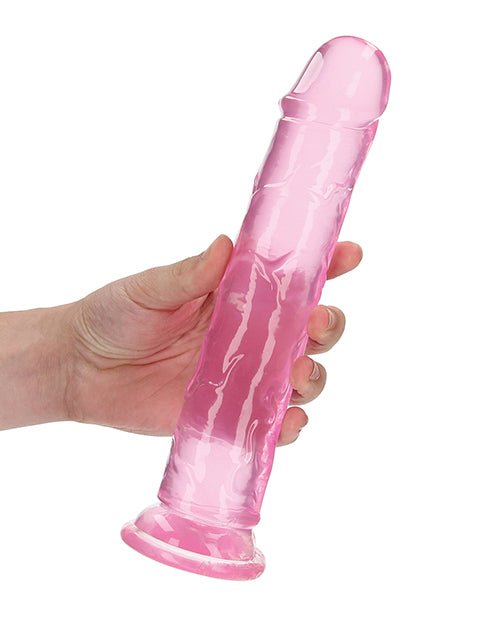Shots RealRock Crystal Clear 9" Straight Dildo w/Suction Cup - Pink | Shop Lowest Prices at fonlove.shop