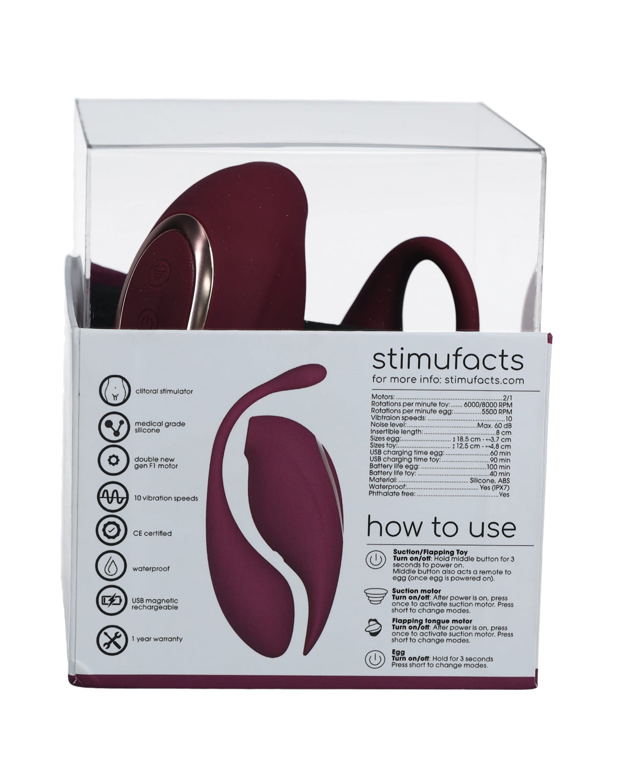 Shots Twitch 2 Vibrator w/Remote Control Vibrating Egg - Burgundy | Shop Lowest Prices at fonlove.shop