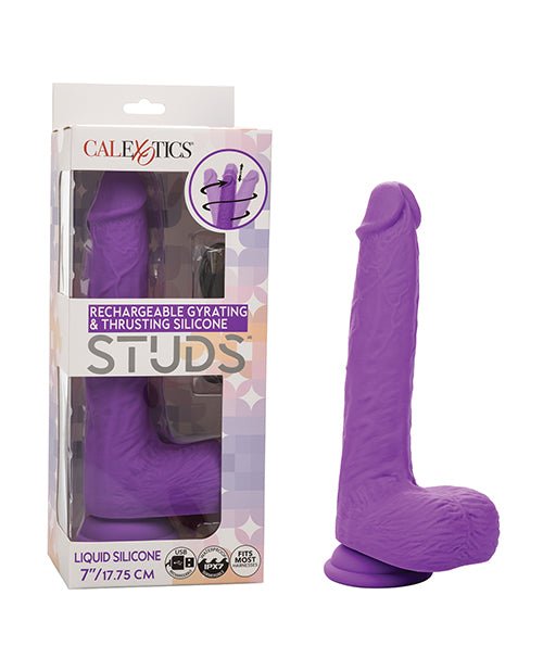 Silicone Studs Rechargeable Gyrating & Thrusting Vibrator - Purple | Shop Lowest Prices at fonlove.shop