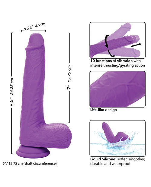 Silicone Studs Rechargeable Gyrating & Thrusting Vibrator - Purple | Shop Lowest Prices at fonlove.shop