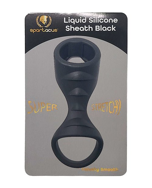 Spartacus Liquid Silicone Cock and Ball Sheath - Black | Shop Lowest Prices at fonlove.shop