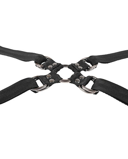 Sportsheets Velvet Noir Adjustable Hog Tie & Cuff Set - Black | Shop Lowest Prices at fonlove.shop