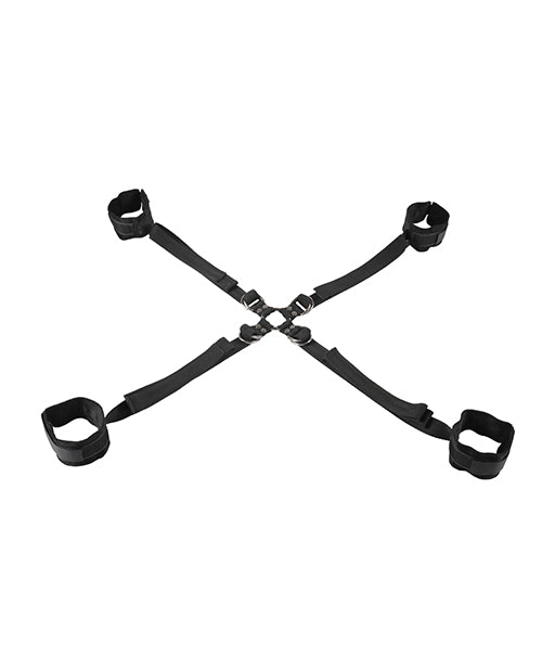 Sportsheets Velvet Noir Adjustable Hog Tie & Cuff Set - Black | Shop Lowest Prices at fonlove.shop