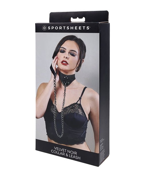 Sportsheets Velvet Noir Collar & Leash - Black | Shop Lowest Prices at fonlove.shop