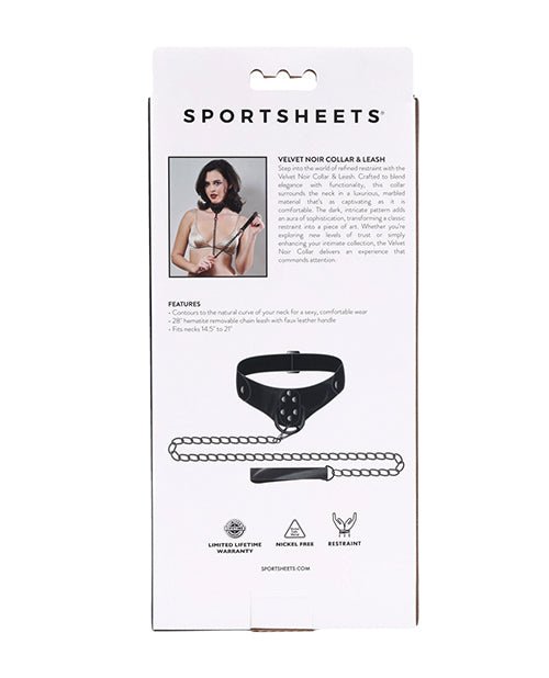 Sportsheets Velvet Noir Collar & Leash - Black | Shop Lowest Prices at fonlove.shop