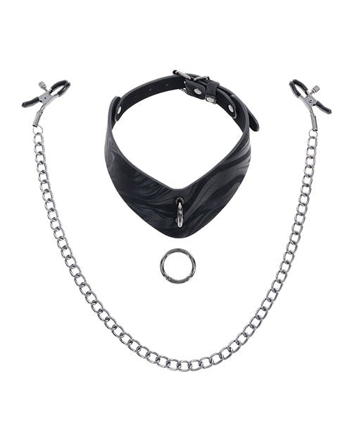 Sportsheets Velvet Noir Collar & Removable Clamps - Black | Shop Lowest Prices at fonlove.shop