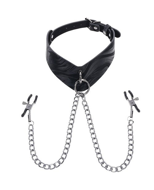 Sportsheets Velvet Noir Collar & Removable Clamps - Black | Shop Lowest Prices at fonlove.shop