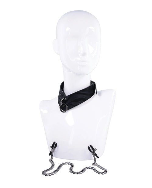 Sportsheets Velvet Noir Collar & Removable Clamps - Black | Shop Lowest Prices at fonlove.shop