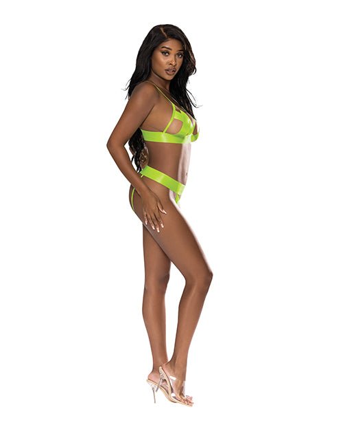 Strap - Tease Bra & Crotchless Panty Neon Yellow S/M | Shop Lowest Prices at fonlove.shop
