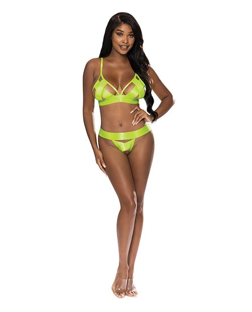 Strap - Tease Bra & Crotchless Panty Neon Yellow S/M | Shop Lowest Prices at fonlove.shop