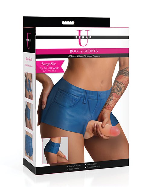 Strap U Booty Shorts 6" Silicone Dildo Strap - On Harness - Large | Shop Lowest Prices at fonlove.shop