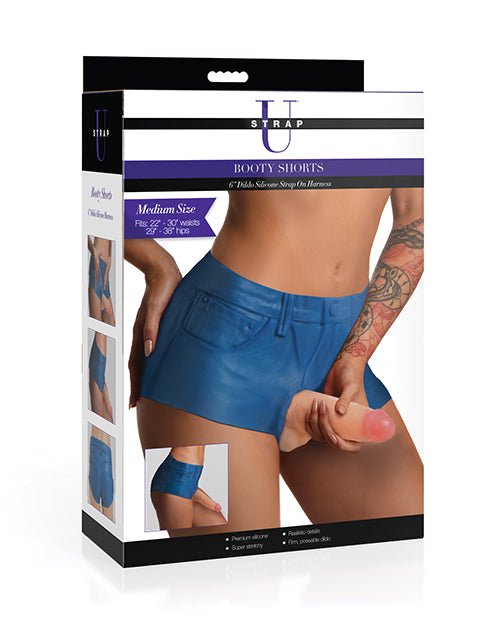 Strap U Booty Shorts 6" Silicone Dildo Strap - On Harness - Medium | Shop Lowest Prices at fonlove.shop