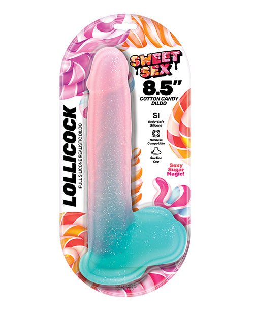 Sweet Sex 8.5" Lollicock Cotton Candy Dildo - Multi Color | Shop Lowest Prices at fonlove.shop