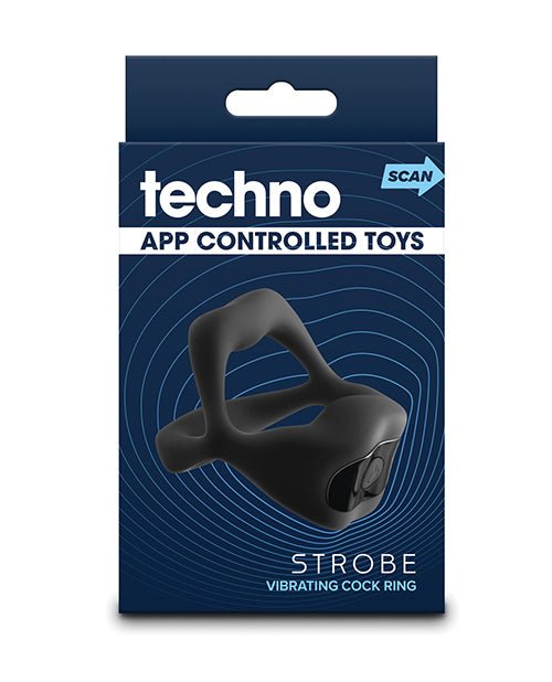 Techno Strobe App Controlled Vibrating Cock Ring - Black | Shop Lowest Prices at fonlove.shop