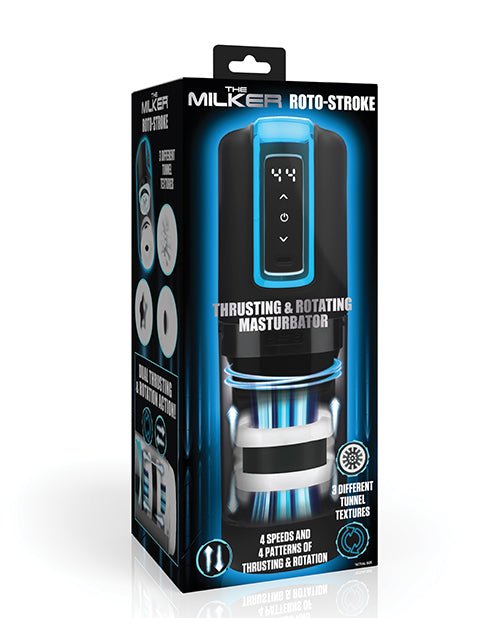 The Milker Roto - Stroke Thrusting & Rotating Masturbator - Black | Shop Lowest Prices at fonlove.shop