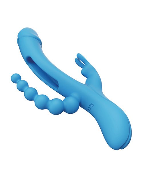 Trilux Kinky Finger Rabbit Vibrator w/ Anal Beads - Blue | Shop Lowest Prices at fonlove.shop