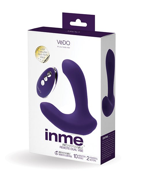 VeDO Inme Rechargeable Dual Vibe w/Remote Control - Purple | Shop Lowest Prices at fonlove.shop