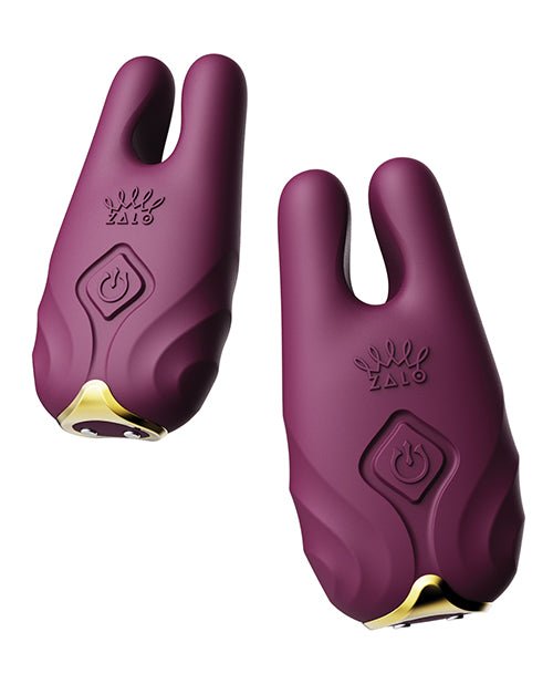 Zalo Nave Vibrating Nipple Clamps - Velvet Purple | Shop Lowest Prices at fonlove.shop