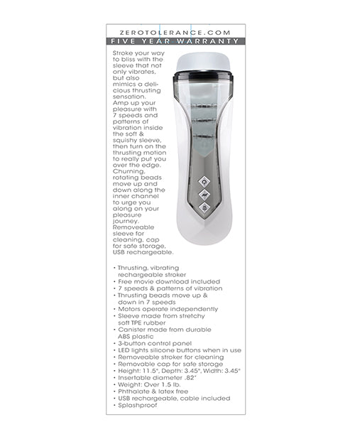 Zero Tolerance Stroking Buddy - White | Shop Lowest Prices at fonlove.shop