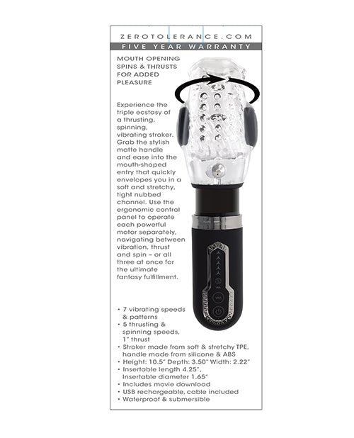 Zero Tolerance Thrill Ride Rechargeable Stroker - Black/Clear | Shop Lowest Prices at fonlove.shop