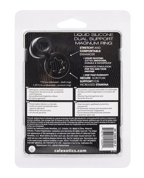 Alpha Liquid Silicone Dual Magnum Ring - Black | Shop Lowest Prices at fonlove.shop