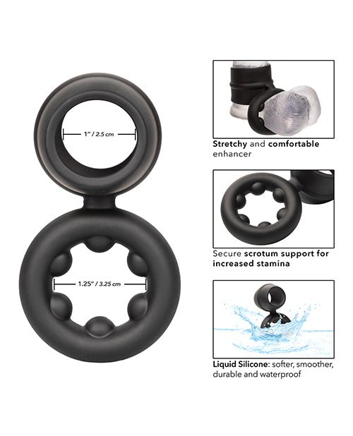 Alpha Liquid Silicone Dual Magnum Ring - Black | Shop Lowest Prices at fonlove.shop