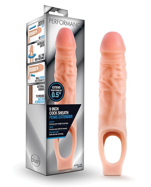 Blush Performance 9" Cock Sheath Penis Extender - Flesh | Shop Lowest Prices at fonlove.shop