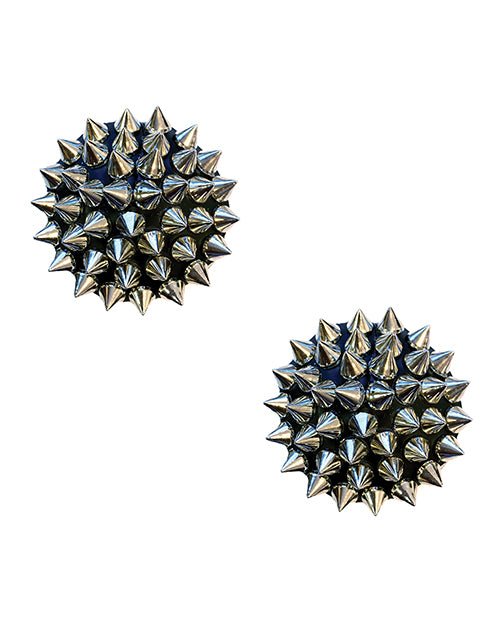 Burlesque Bowser Spike Pleather Reusable Silicone Nipztix - Silver/black O/s | Shop Lowest Prices at fonlove.shop