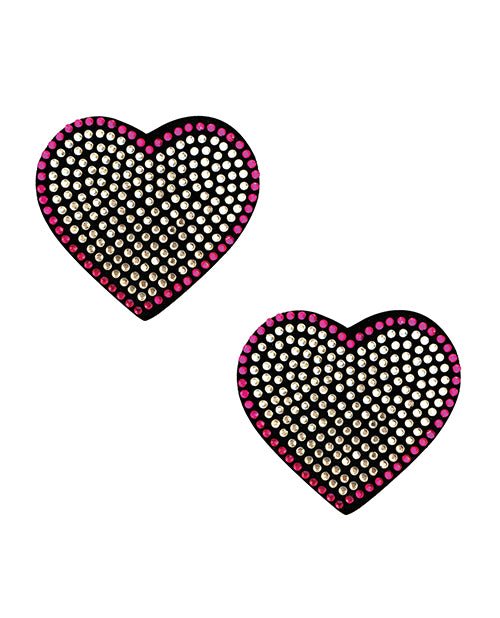 Burlesque Heart N' Soul Crystal Heart Nipztix - Pink/clear O/s | Shop Lowest Prices at fonlove.shop