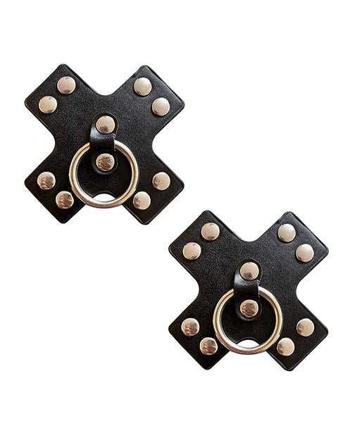 Burlesque Pierced N' Punked Leather Metal X Silicone Reusable Nipztix - Black O/s | Shop Lowest Prices at fonlove.shop