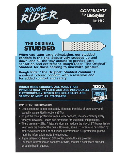 Contempo Rough Rider Studded Condom Pack - Pack Of 3 | Shop Lowest Prices at fonlove.shop