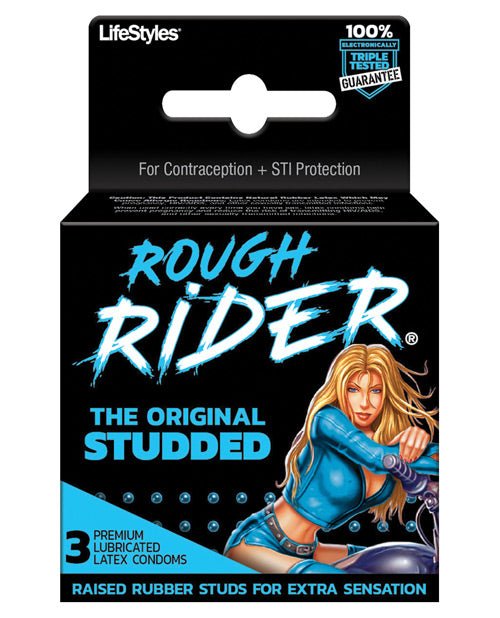 Contempo Rough Rider Studded Condom Pack - Pack Of 3 | Shop Lowest Prices at fonlove.shop