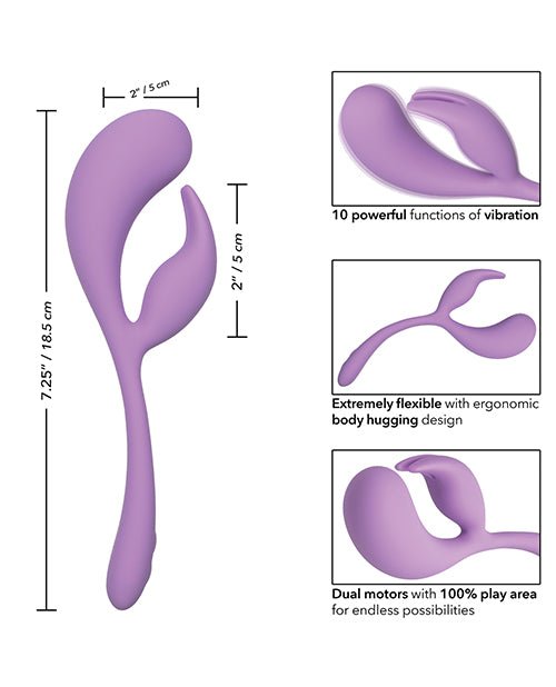 Elle Liquid Silicone Dual Flicker - Purple | Shop Lowest Prices at fonlove.shop
