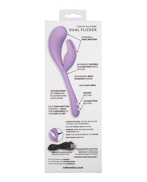 Elle Liquid Silicone Dual Flicker - Purple | Shop Lowest Prices at fonlove.shop