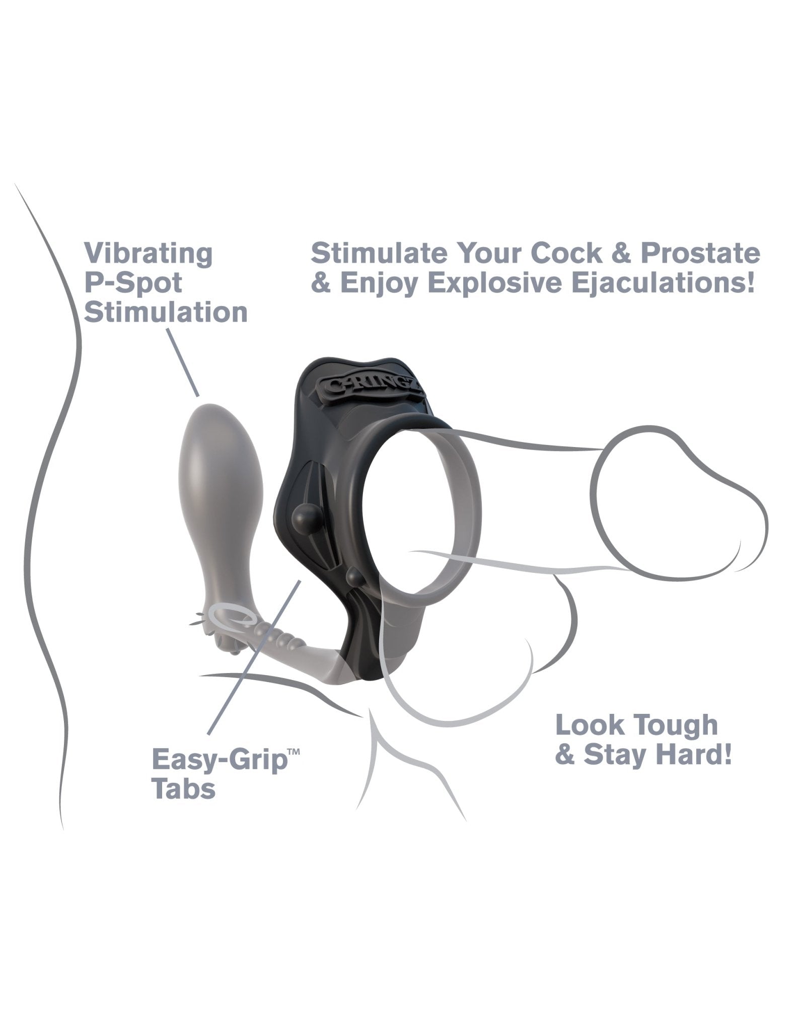 Fantasy C - ringz Rock Hard Ass - gasm Vibrating Ring - Black | Shop Lowest Prices at fonlove.shop
