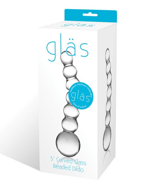 Glas 5" Curved Glass Beaded Dildo | Shop Lowest Prices at fonlove.shop