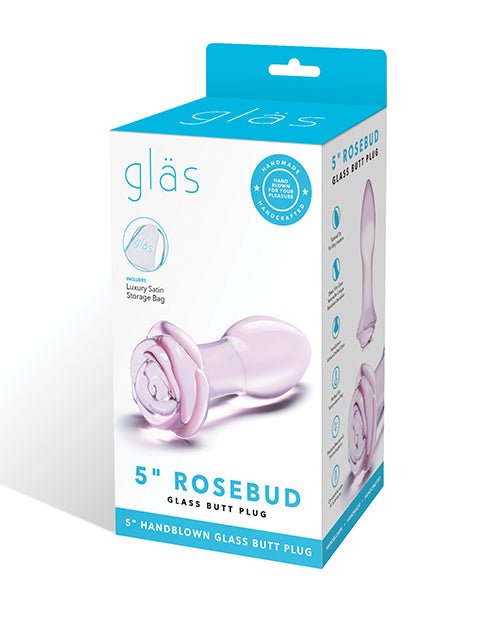 Glas 5" Rosebud Glass Butt Plug | Shop Lowest Prices at fonlove.shop
