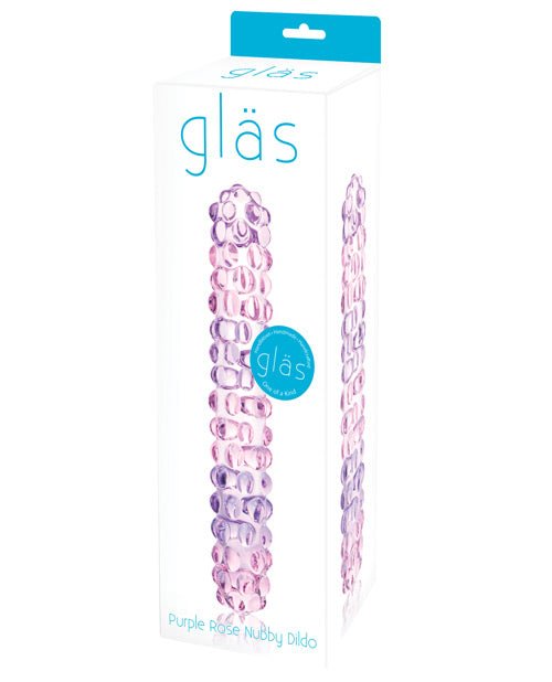 Glas Purple Rose Nubby Glass Dildo | Shop Lowest Prices at fonlove.shop