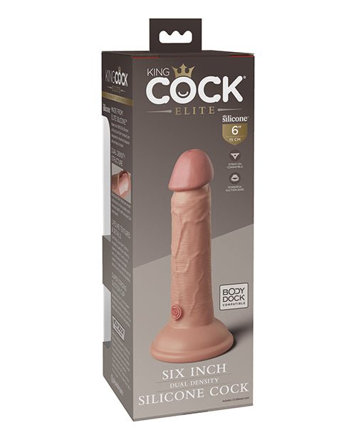 King Cock Elite 6" Dual Density Silicone Cock | Shop Lowest Prices at fonlove.shop