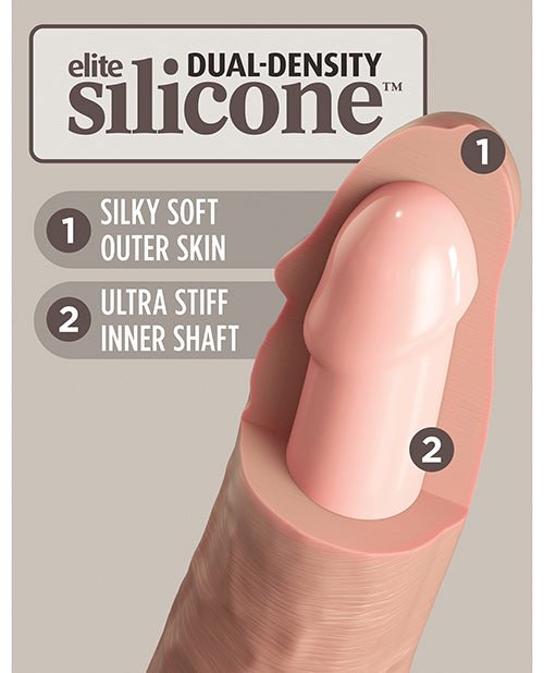 King Cock Elite 9" Dual Density Silicone Cock - Light | Shop Lowest Prices at fonlove.shop
