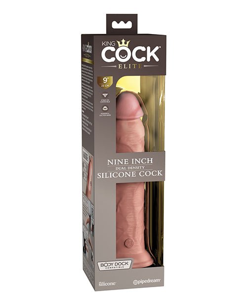 King Cock Elite 9" Dual Density Silicone Cock - Light | Shop Lowest Prices at fonlove.shop