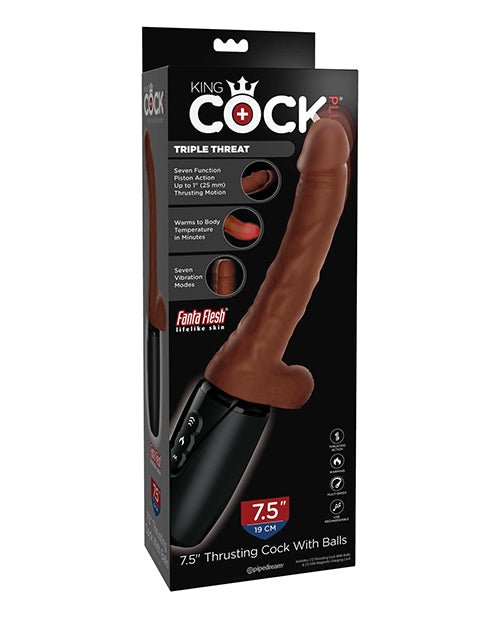 King Cock Plus Thrusting, Warming & Vibrating 7.5" Triple Threat Dong | Shop Lowest Prices at fonlove.shop