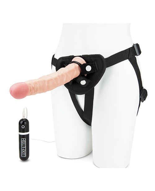 Lux Fetish 8.5" Realistic Vibrating Dildo W/strap On Harness Set | Shop Lowest Prices at fonlove.shop
