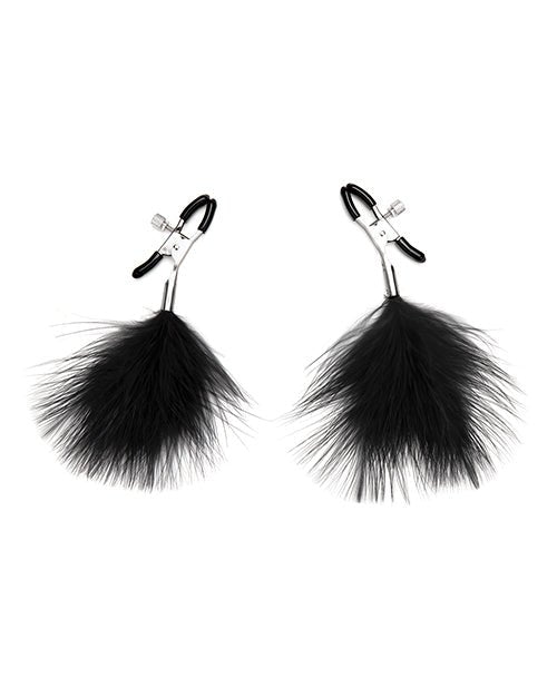 Lux Fetish Feather Nipple Clips - Black | Shop Lowest Prices at fonlove.shop