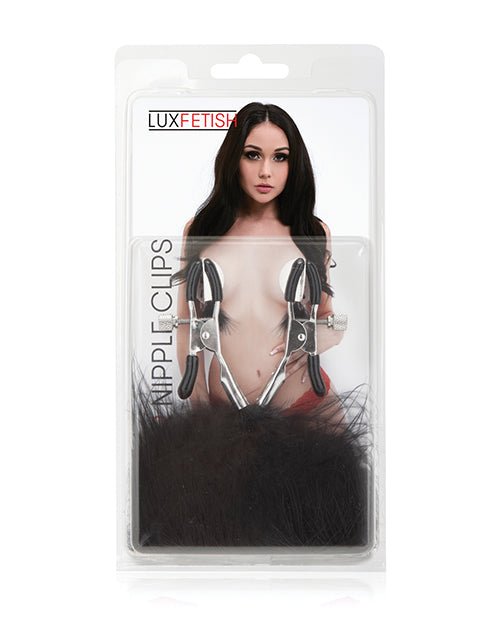 Lux Fetish Feather Nipple Clips - Black | Shop Lowest Prices at fonlove.shop