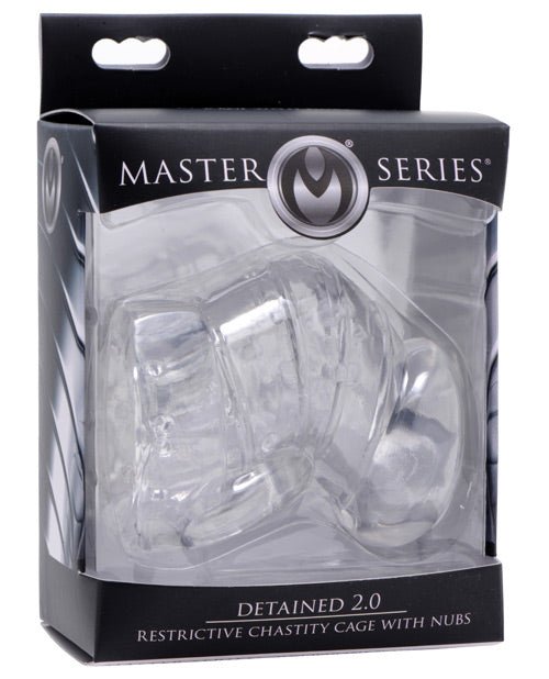 Master Series Detained 2.0 Restrictive Chastity Cage W/nubs - Clear | Shop Lowest Prices at fonlove.shop