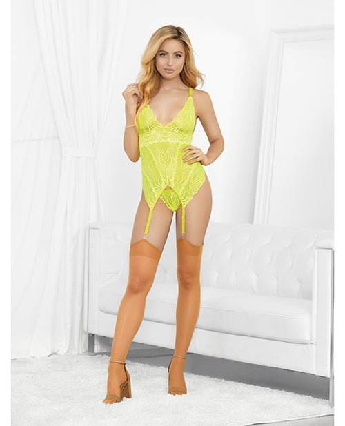Neons Bustier W/nude Hose & G - string Neon Lime | Shop Lowest Prices at fonlove.shop