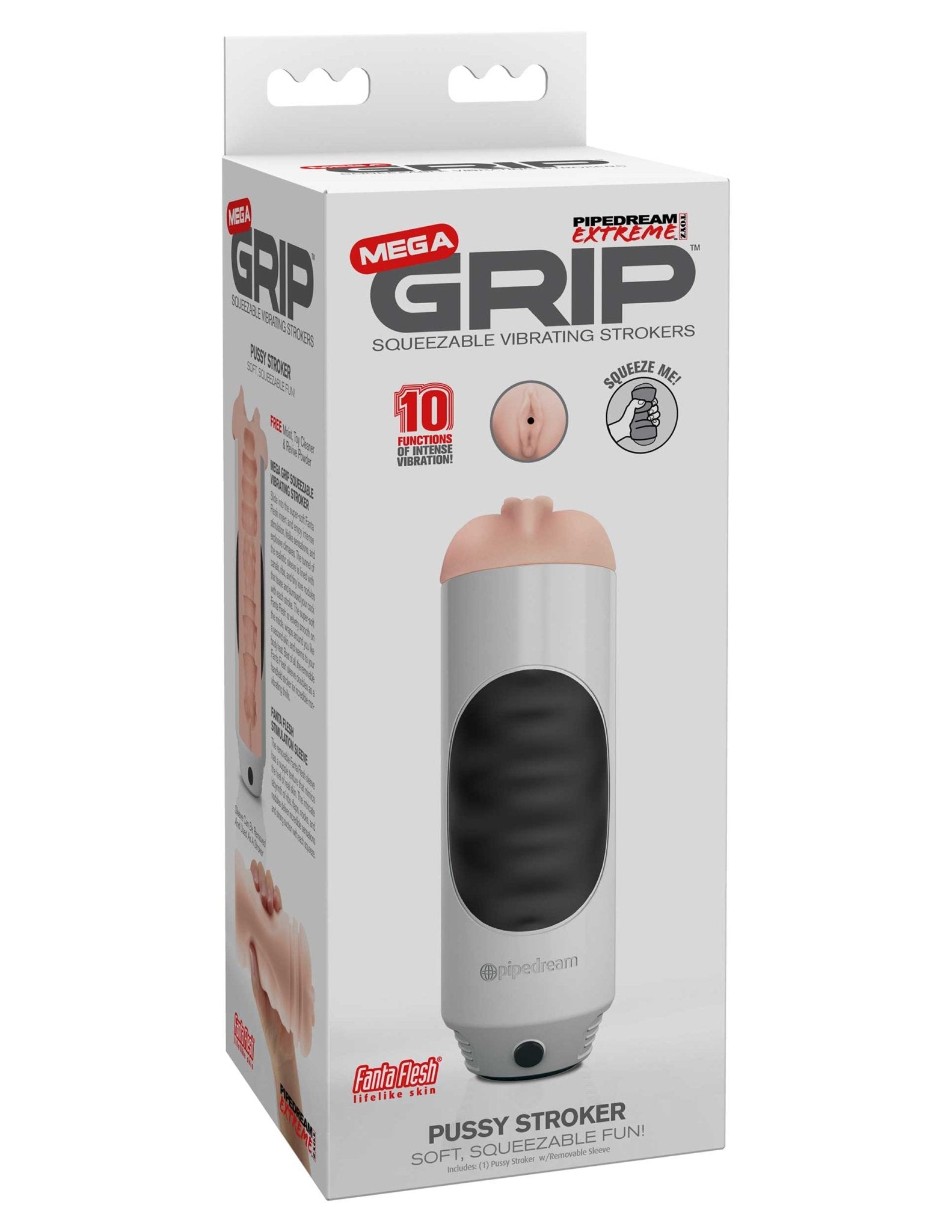 Pipedream Extreme Toyz Mega Grip Squeezable Vibrating Strokers - Pussy | Shop Lowest Prices at fonlove.shop